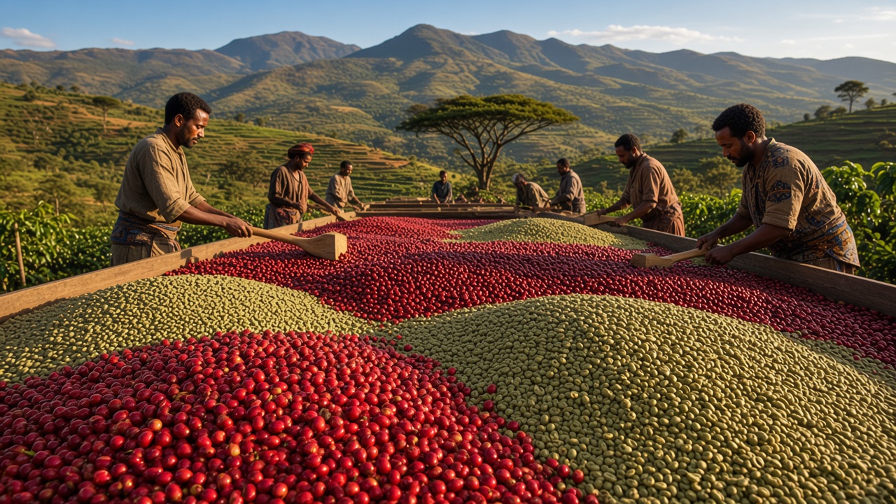 Ethiopian highland Arabica coffee for export